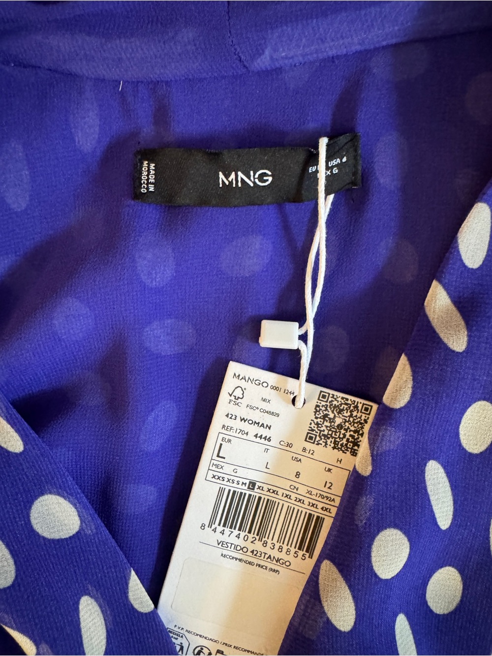 Mango Purple Polka Dot Wrap Dress - Picture 3 of 5